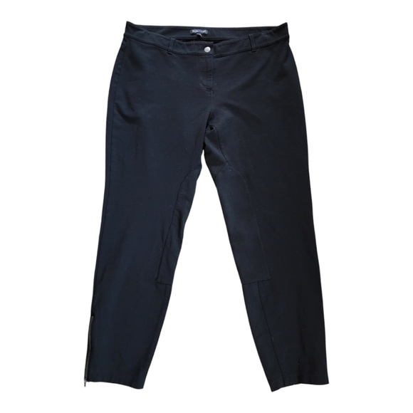 Eileen Fisher stretchy black modern pants with tapered ankle and zippers Large - Picture 1 of 7